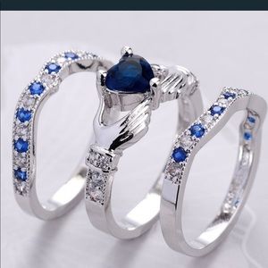3 Ring set claddagh heart-Cut